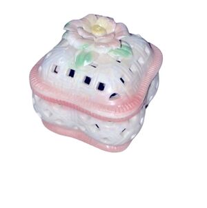 Vintage small ceramic floral dish